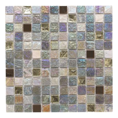 Verona Iridescent Glass/Stone/Metal Mix Mosaic Tile 30x30cm