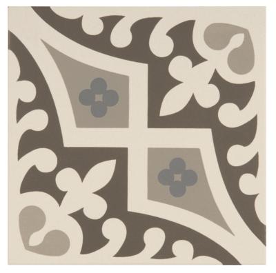 Original Style Odyssey Primo Romanesque Light Blue, Light Grey and Dark Grey on Dover White Tile 15.1x15.1cm