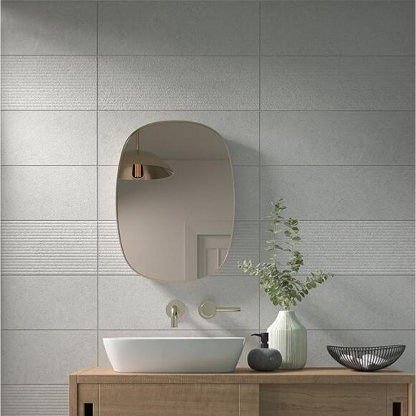 Kalksten Light Grey Ceramic Decor Wall Tile 25x75cm
