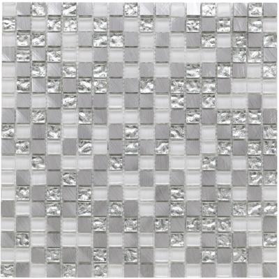 Verona Platinum 136 Glass/Metal Mix Mosaic Tile 30x30cm