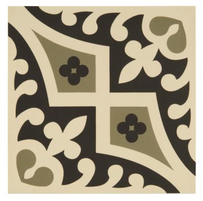 Original Style Odyssey Primo Romanesque Dublin and Black on White Tile 15.1x15.1cm