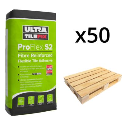 Ultra Tile Adhesive ProFlex S2 Fibre Reinforced White 20kg (54 bag pallet)